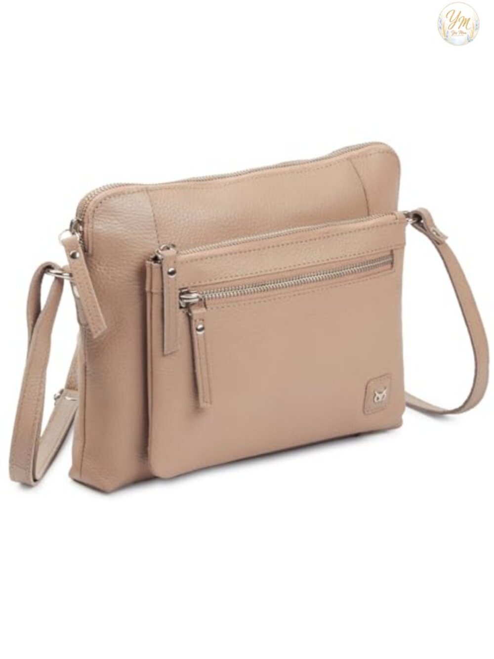 Genuine Pebbled Leather Crossbody Bag Small Adjustable Strap